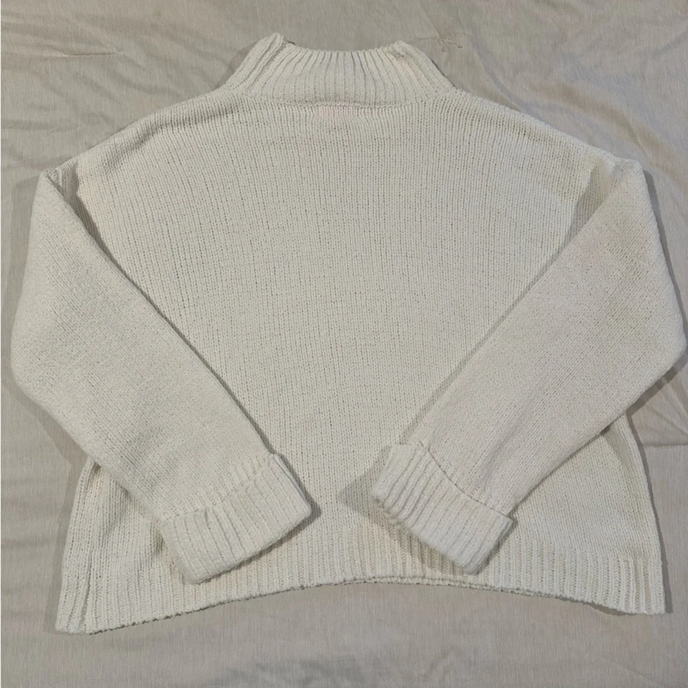 Pink Lily Play Your Part Mock Neck Chenille Sweater in Cream - Picture 3 of 5
